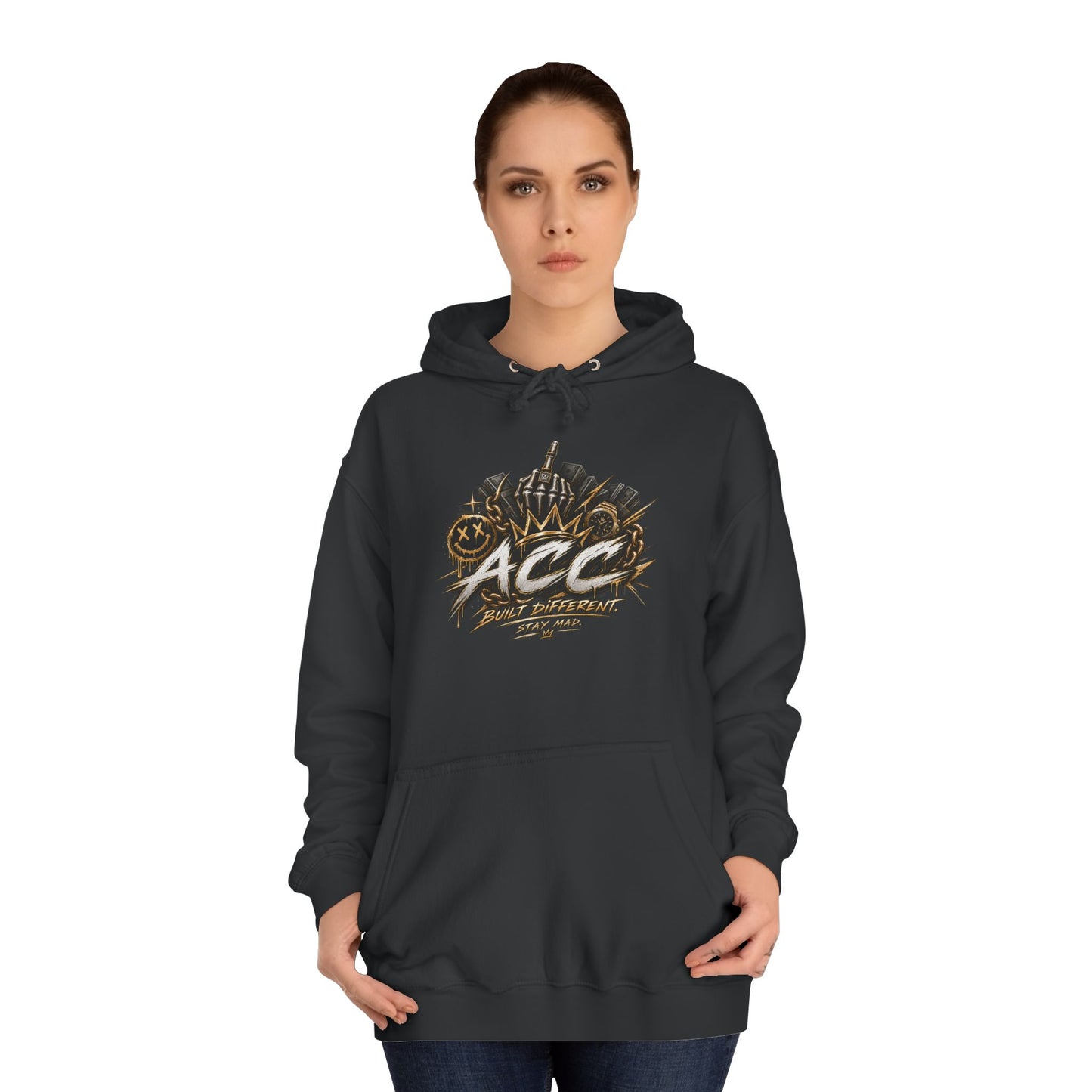 College Hoodie — 'ACC' Vintage Crown Graphic Hooded Sweatshirt