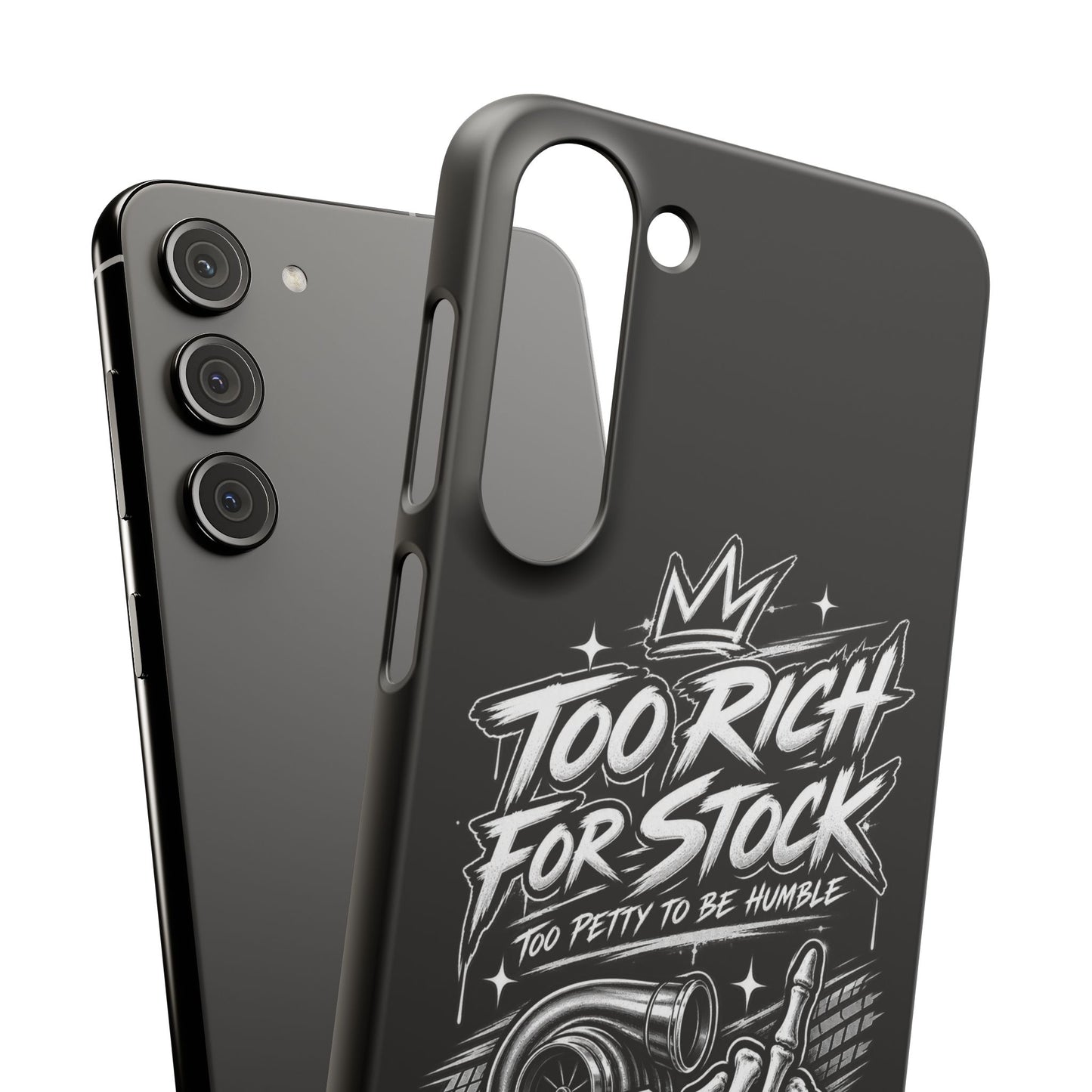 Phone Case — 'Too Rich For Stock' Graphic Snap Case