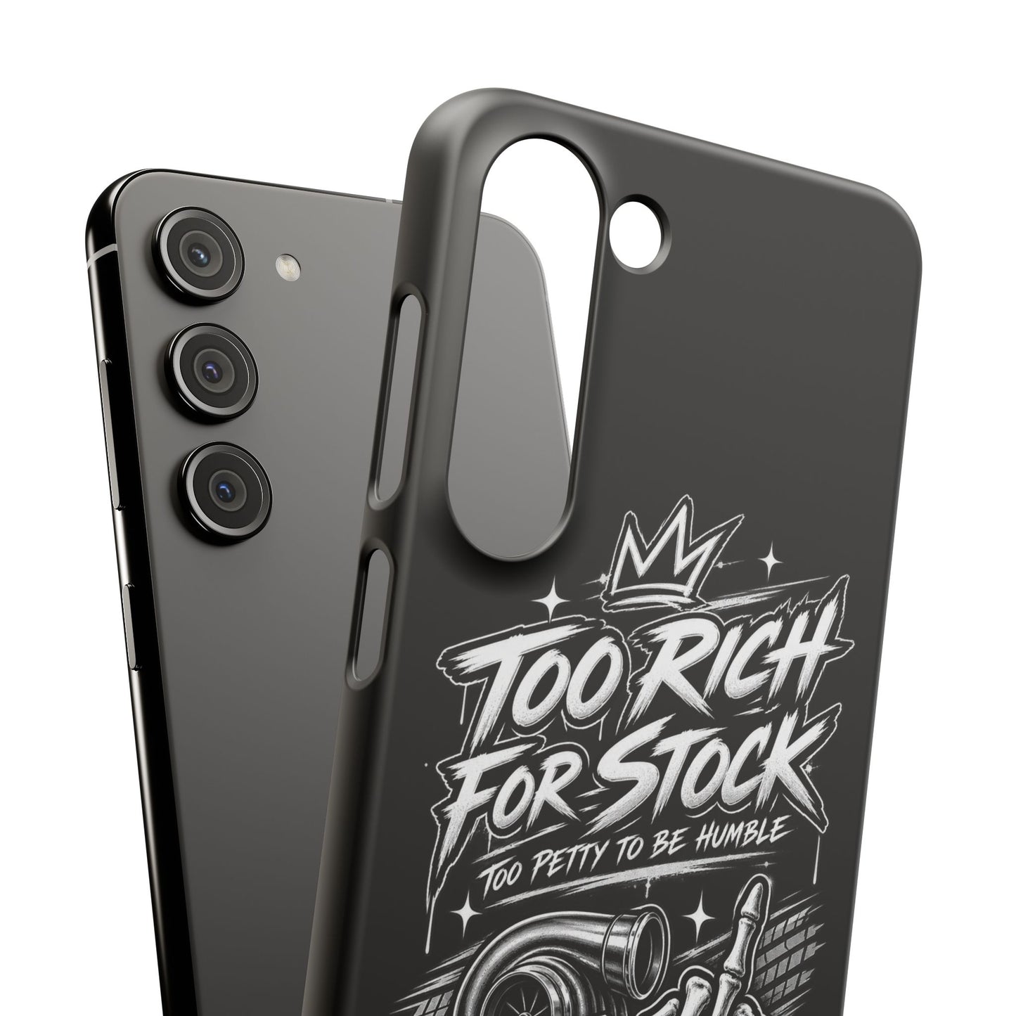 Phone Case — 'Too Rich For Stock' Graphic Snap Case