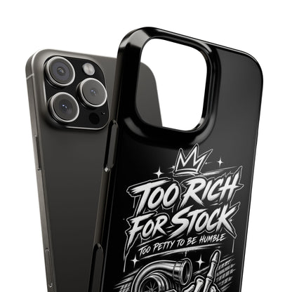 Phone Case — 'Too Rich For Stock' Graphic Snap Case