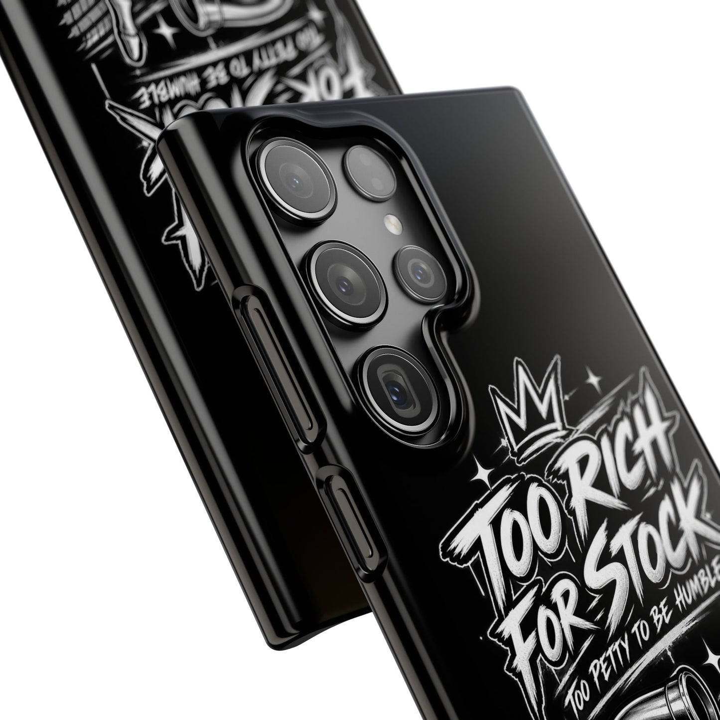 Phone Case — 'Too Rich For Stock' Graphic Snap Case