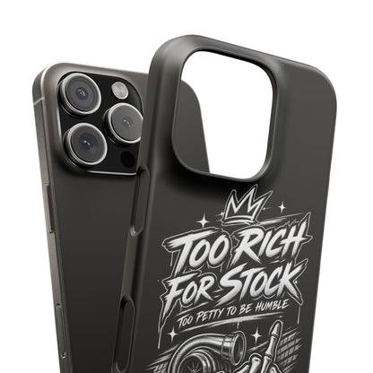 Phone Case — 'Too Rich For Stock' Graphic Snap Case