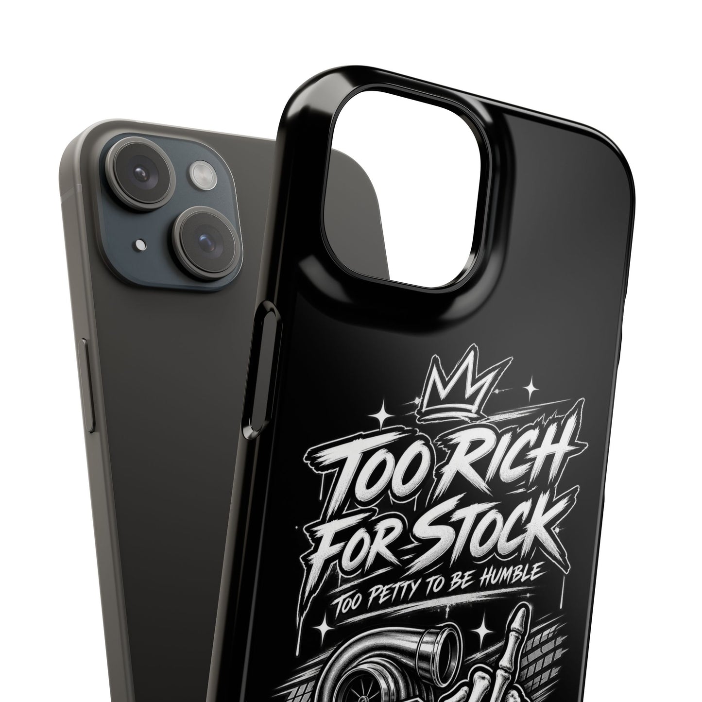 Phone Case — 'Too Rich For Stock' Graphic Snap Case