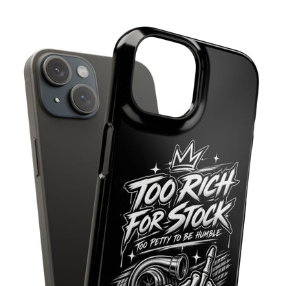 Phone Case — 'Too Rich For Stock' Graphic Snap Case