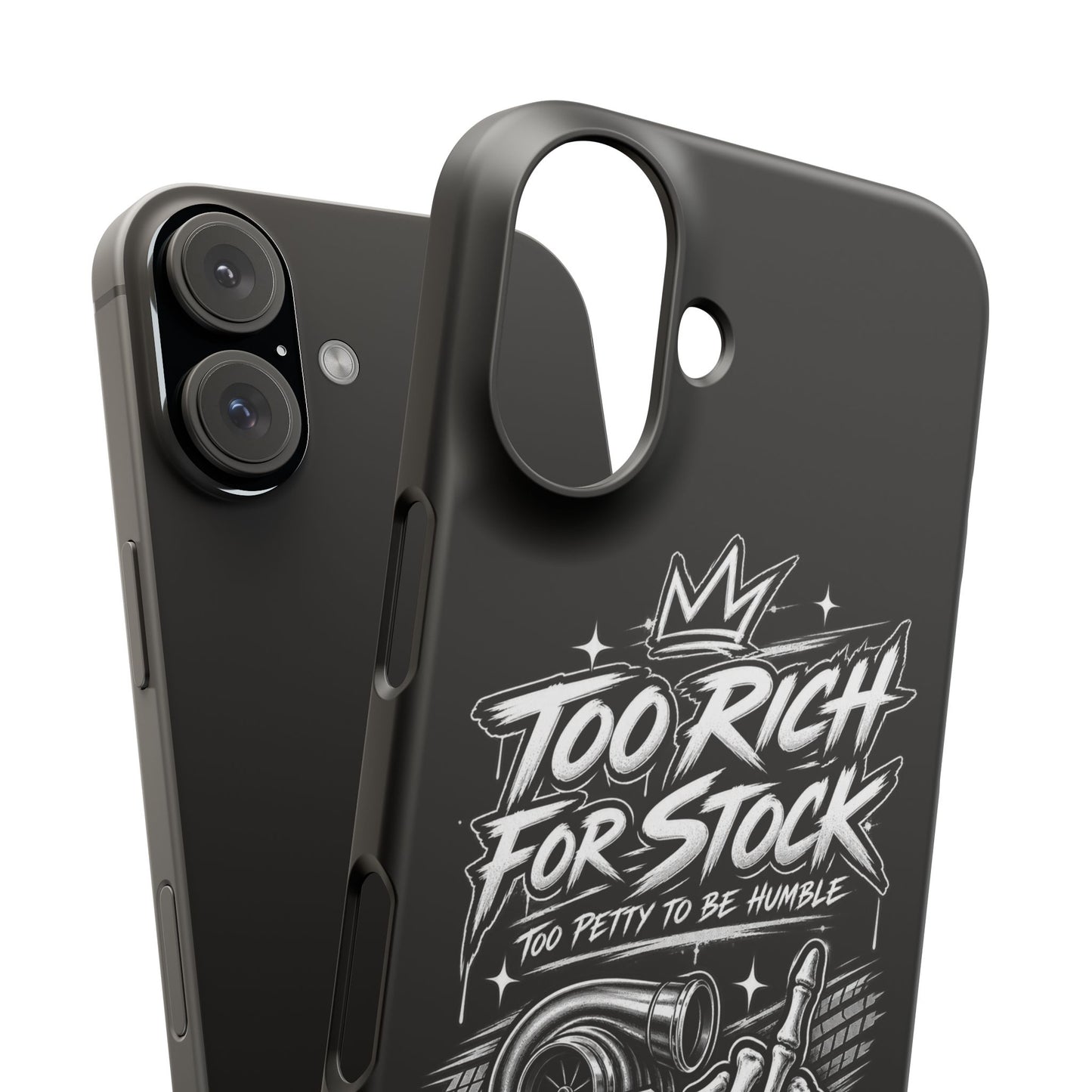Phone Case — 'Too Rich For Stock' Graphic Snap Case