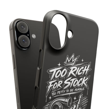 Phone Case — 'Too Rich For Stock' Graphic Snap Case
