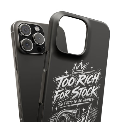 Phone Case — 'Too Rich For Stock' Graphic Snap Case