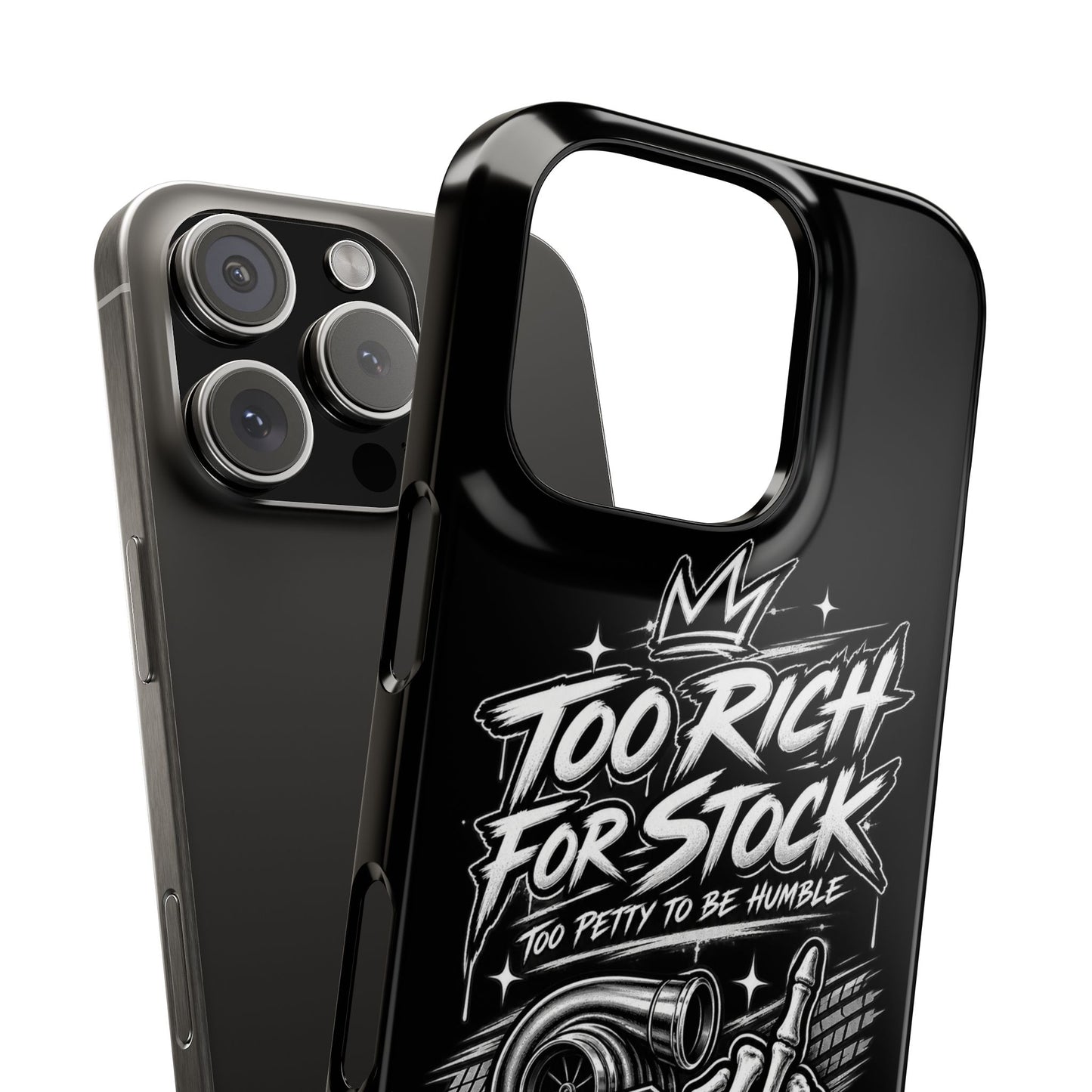Phone Case — 'Too Rich For Stock' Graphic Snap Case