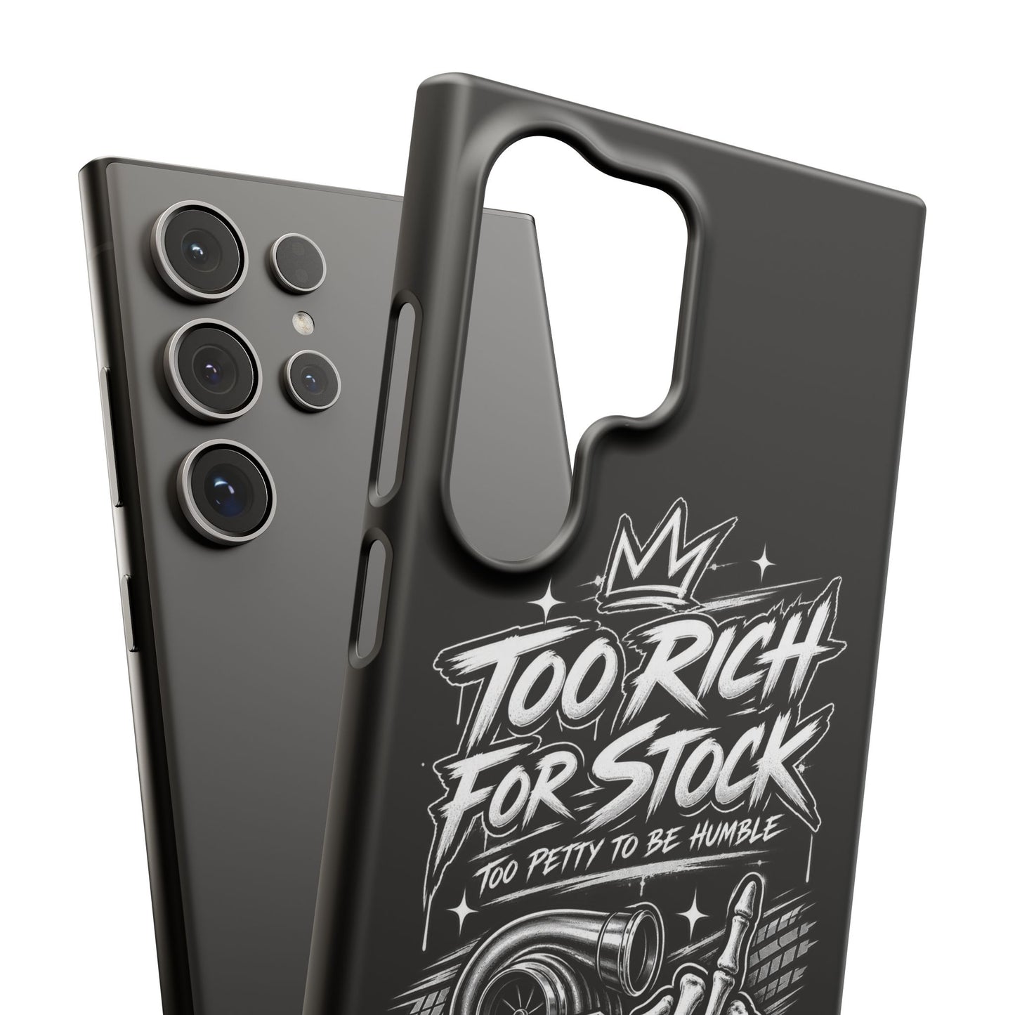 Phone Case — 'Too Rich For Stock' Graphic Snap Case