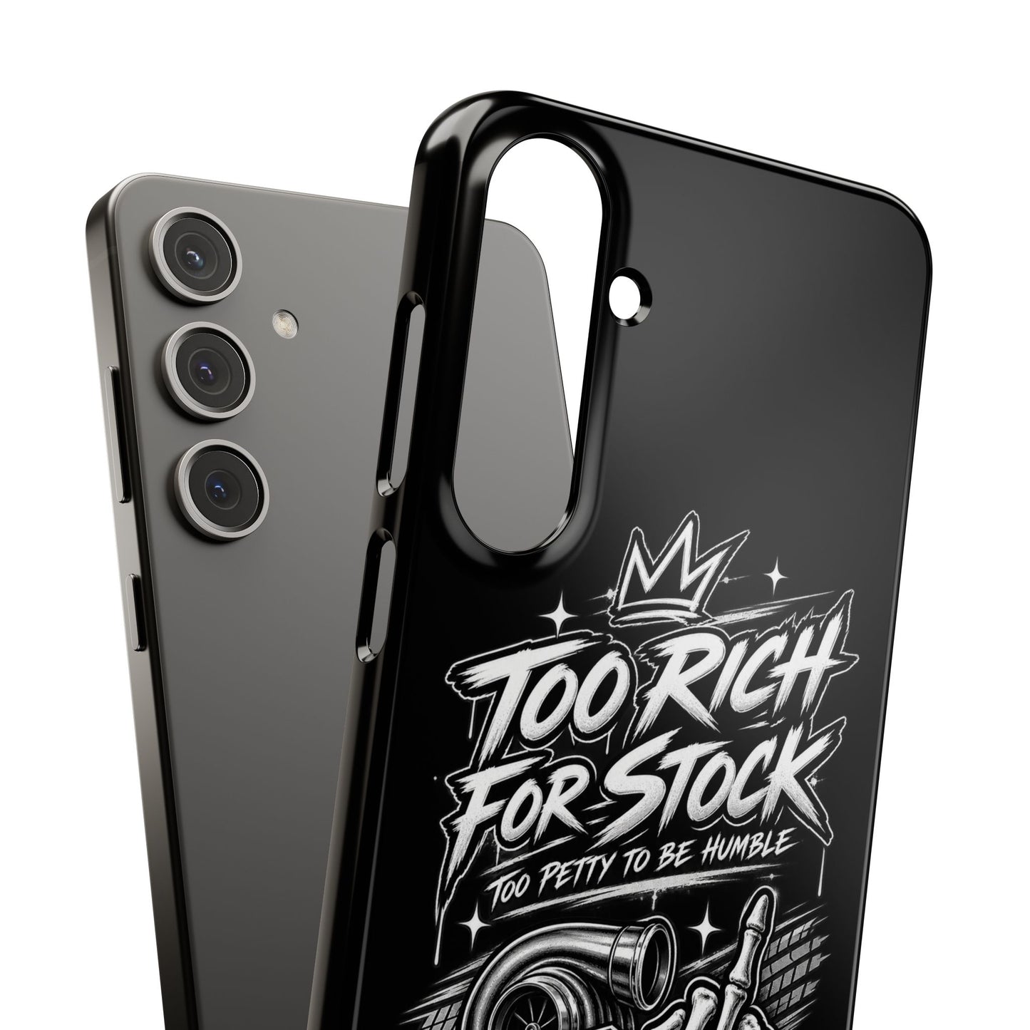 Phone Case — 'Too Rich For Stock' Graphic Snap Case