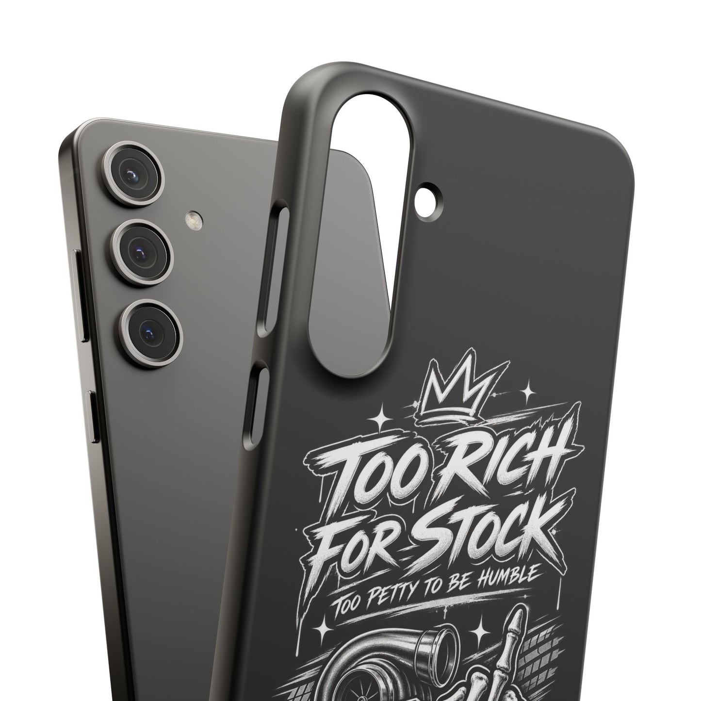 Phone Case — 'Too Rich For Stock' Graphic Snap Case