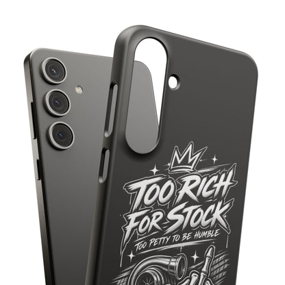 Phone Case — 'Too Rich For Stock' Graphic Snap Case