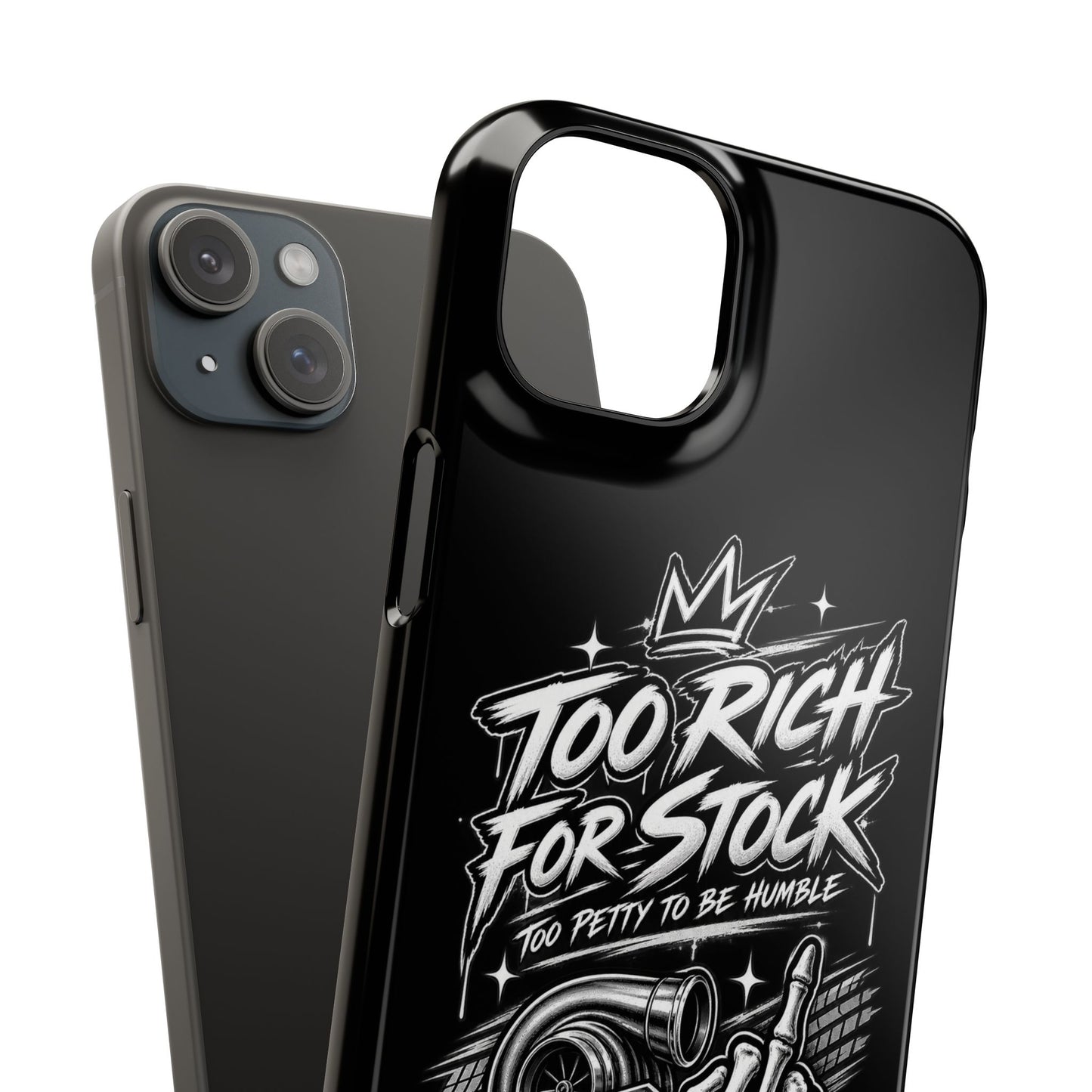 Phone Case — 'Too Rich For Stock' Graphic Snap Case