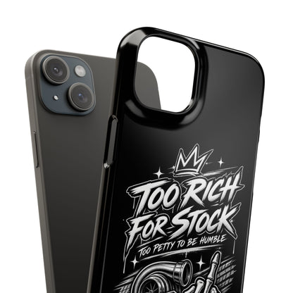 Phone Case — 'Too Rich For Stock' Graphic Snap Case