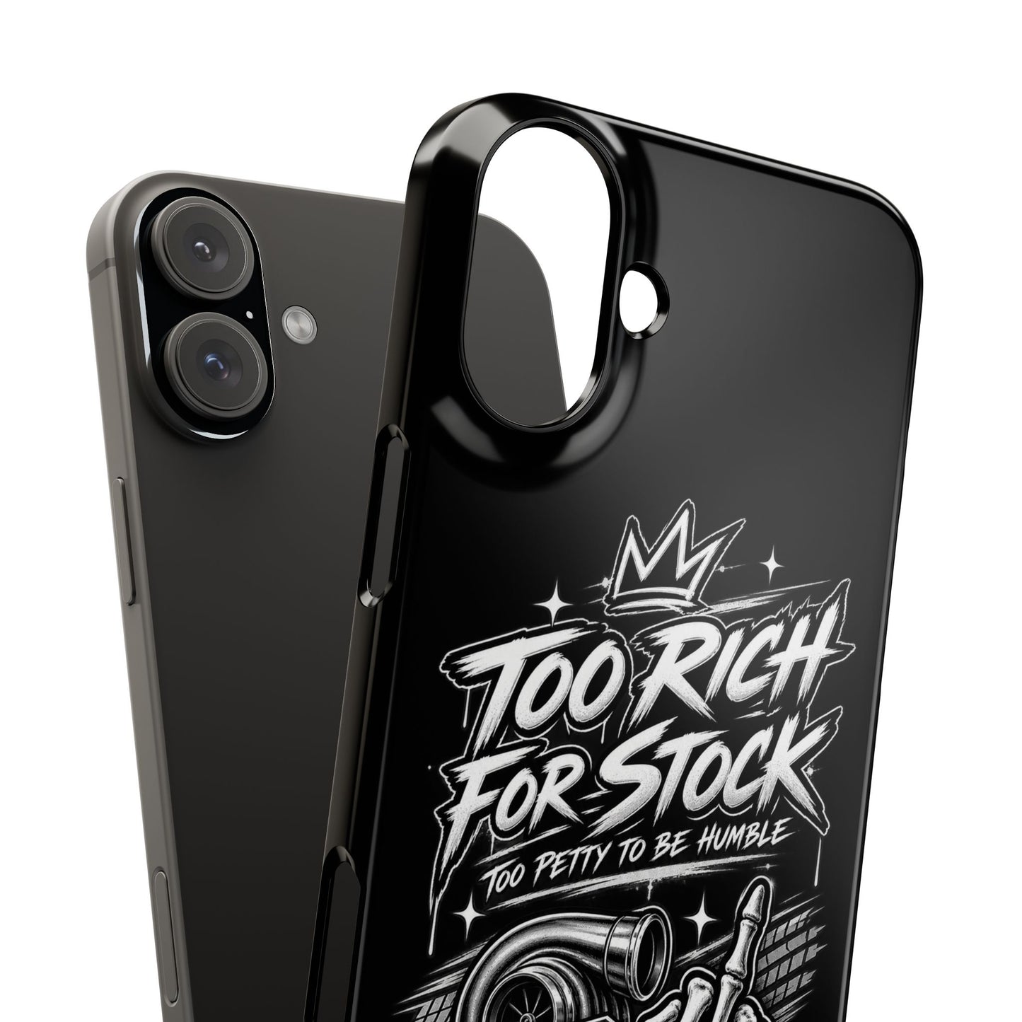 Phone Case — 'Too Rich For Stock' Graphic Snap Case
