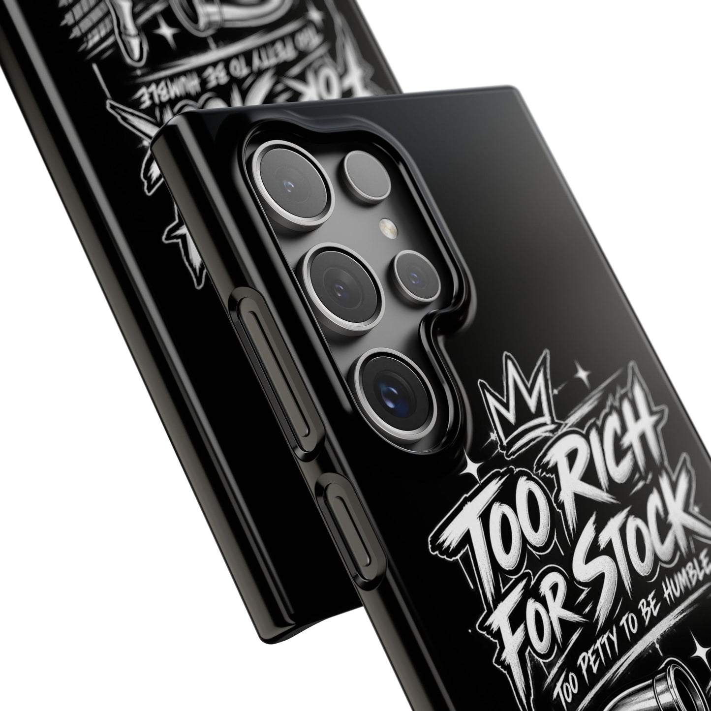 Phone Case — 'Too Rich For Stock' Graphic Snap Case