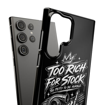 Phone Case — 'Too Rich For Stock' Graphic Snap Case