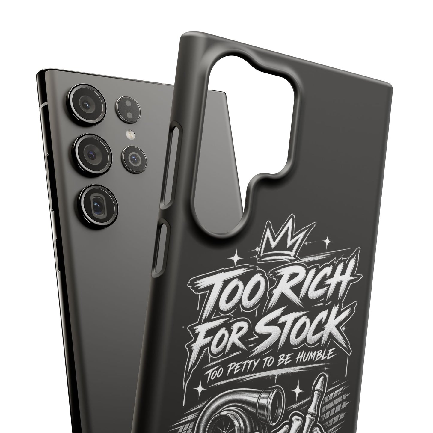 Phone Case — 'Too Rich For Stock' Graphic Snap Case