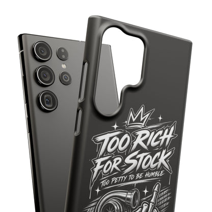 Phone Case — 'Too Rich For Stock' Graphic Snap Case