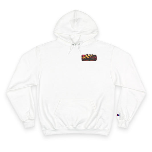 Champion Hoodie with Retro 'ACC' Sunset Graphic — Vintage Sports Pullover