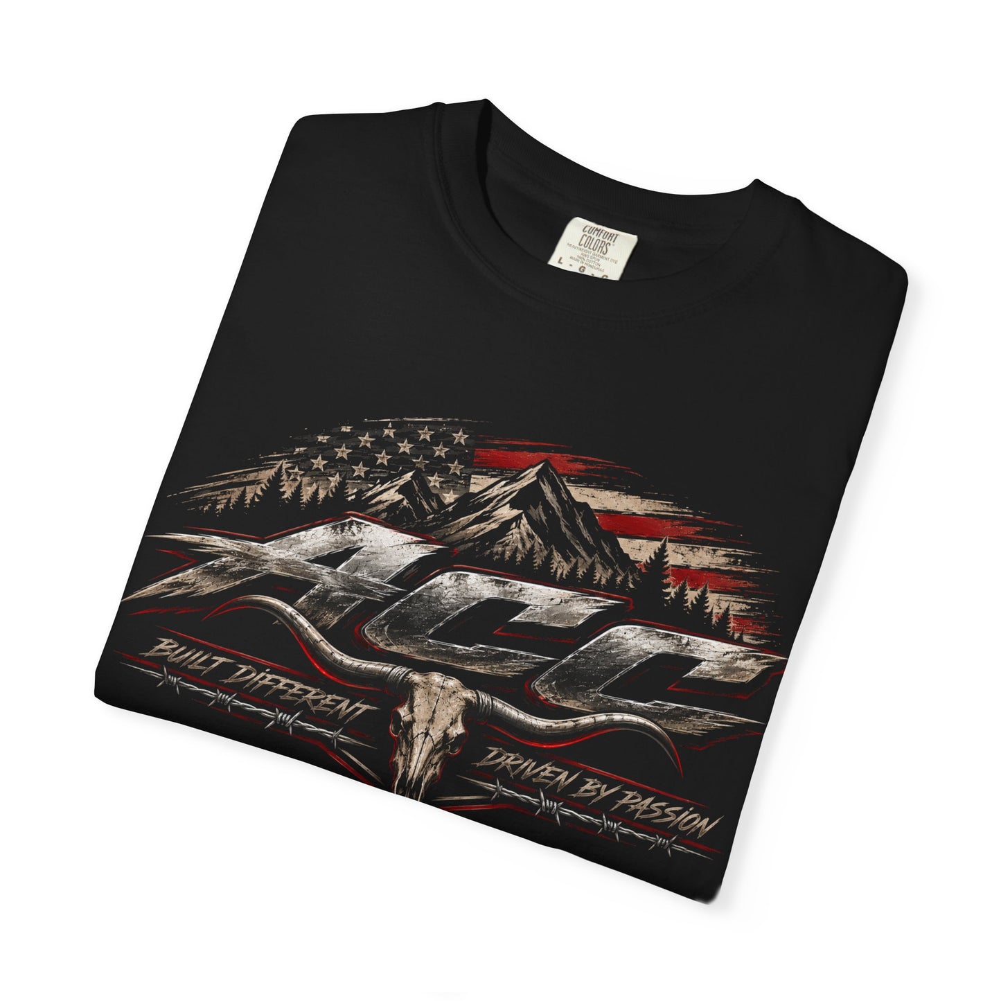 Truck & USA Graphic Tee — "ACC" Vintage American Flag Design
