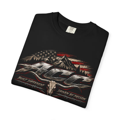 Truck & USA Graphic Tee — "ACC" Vintage American Flag Design