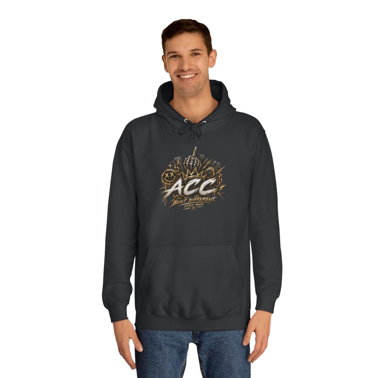 College Hoodie — 'ACC' Vintage Crown Graphic Hooded Sweatshirt