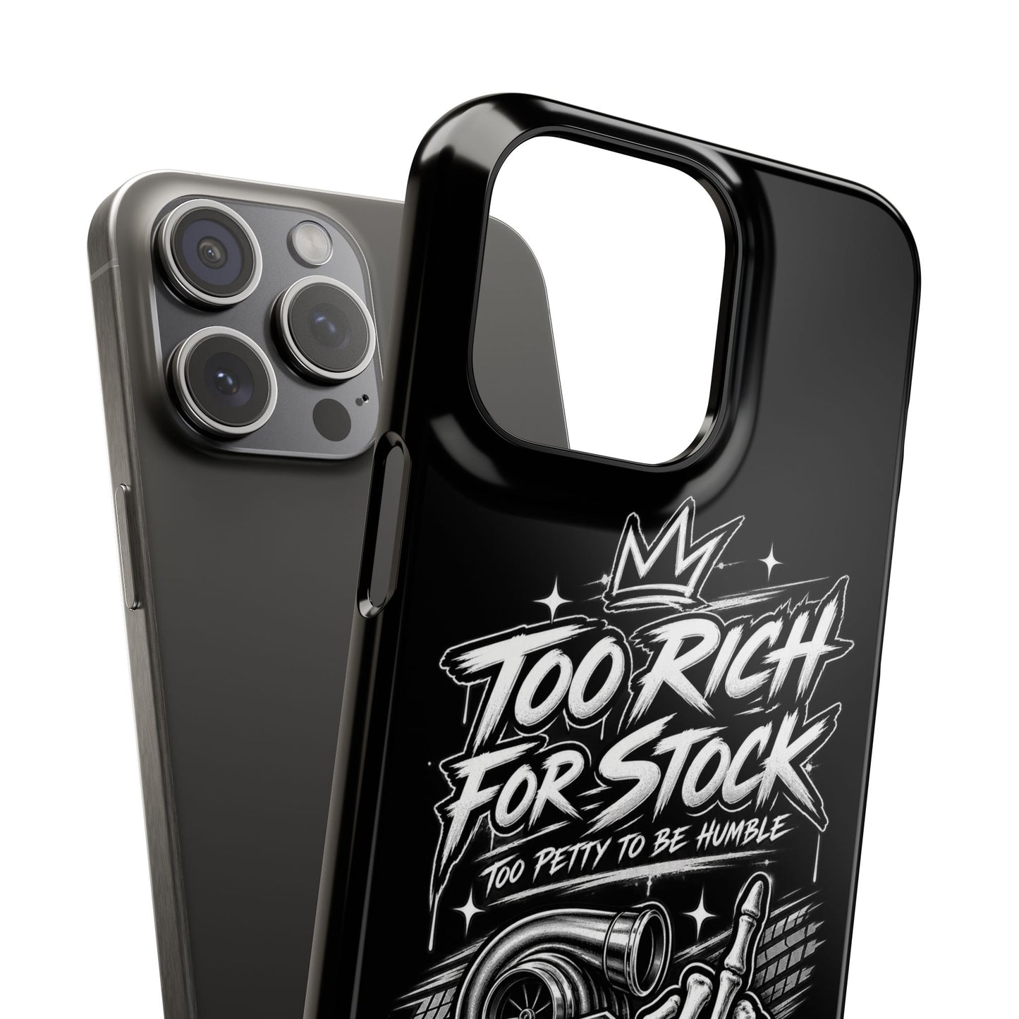 Phone Case — 'Too Rich For Stock' Graphic Snap Case
