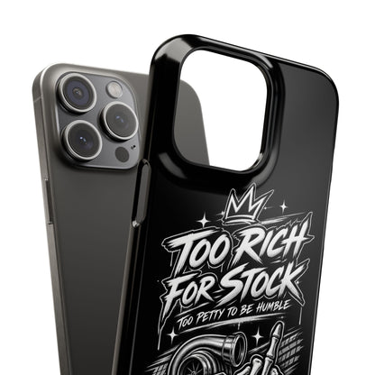 Phone Case — 'Too Rich For Stock' Graphic Snap Case