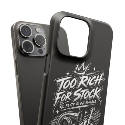 Phone Case — 'Too Rich For Stock' Graphic Snap Case