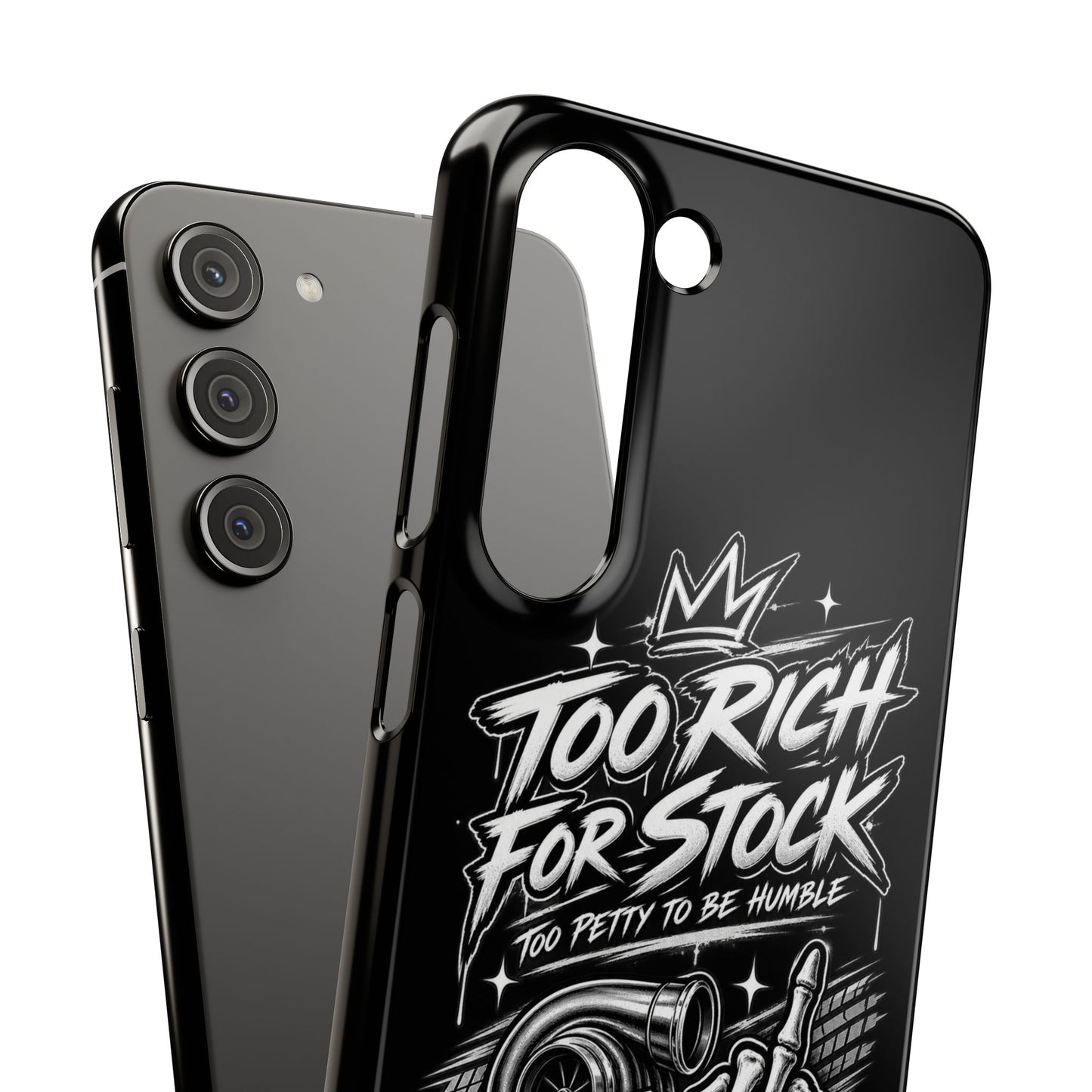 Phone Case — 'Too Rich For Stock' Graphic Snap Case
