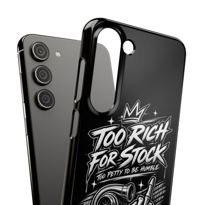 Phone Case — 'Too Rich For Stock' Graphic Snap Case