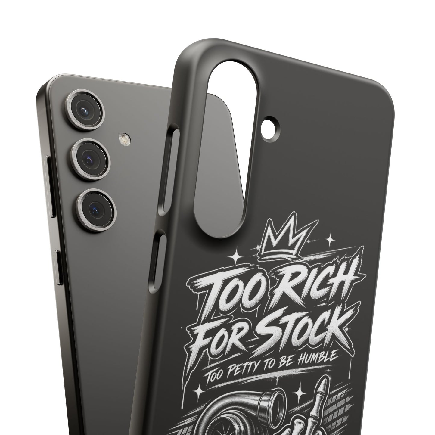 Phone Case — 'Too Rich For Stock' Graphic Snap Case