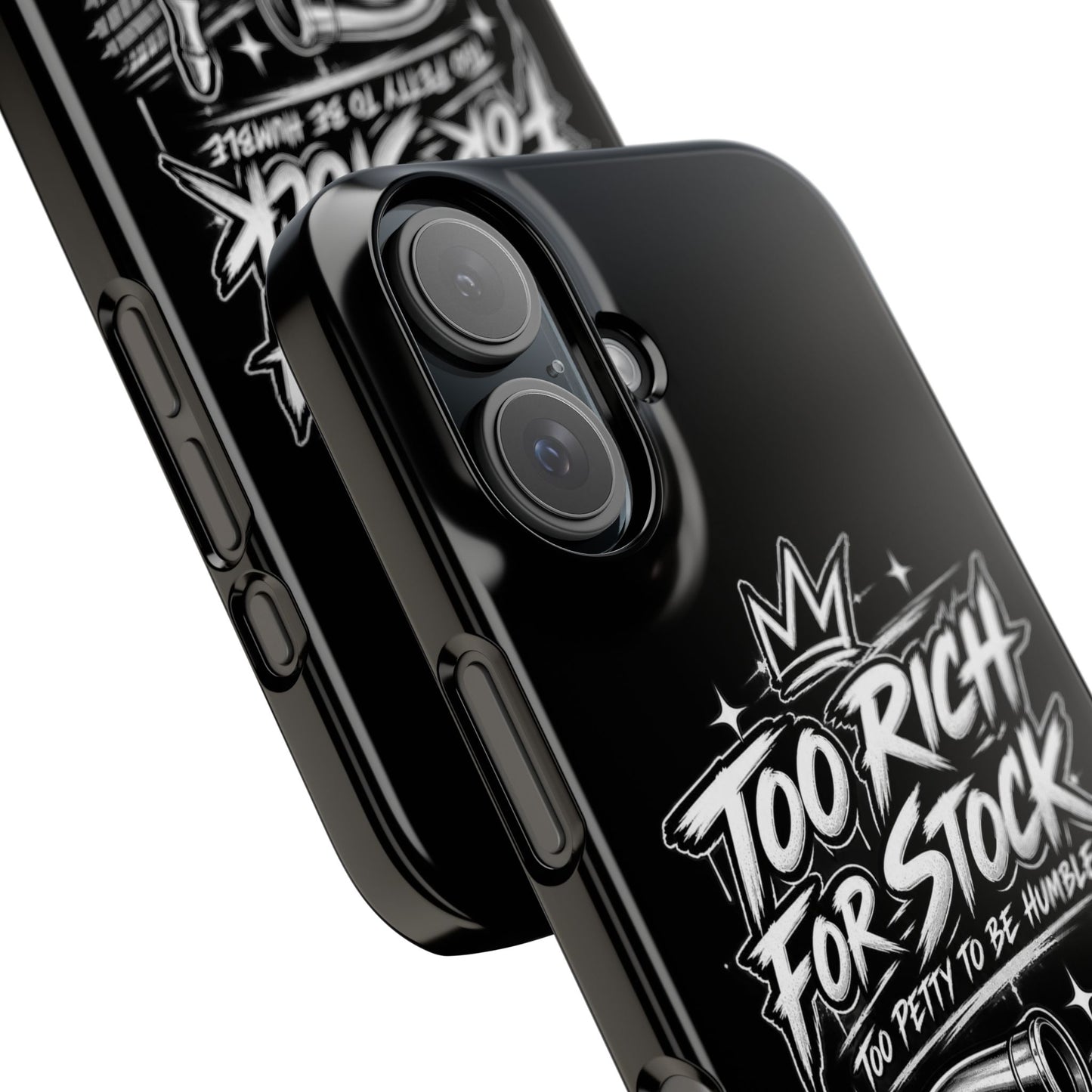 Phone Case — 'Too Rich For Stock' Graphic Snap Case