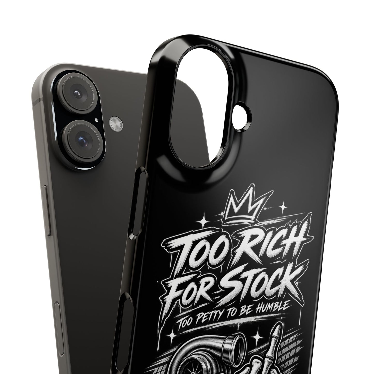 Phone Case — 'Too Rich For Stock' Graphic Snap Case