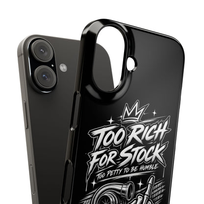 Phone Case — 'Too Rich For Stock' Graphic Snap Case