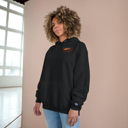 Champion Hoodie with Retro 'ACC' Sunset Graphic — Vintage Sports Pullover