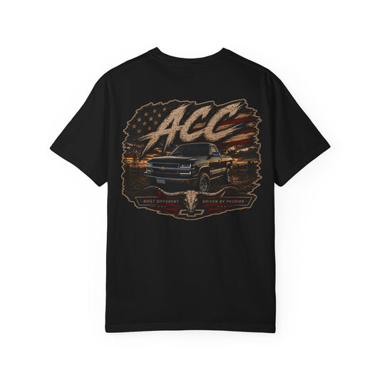 Truck & USA Graphic Tee — "ACC" Vintage American Flag Design