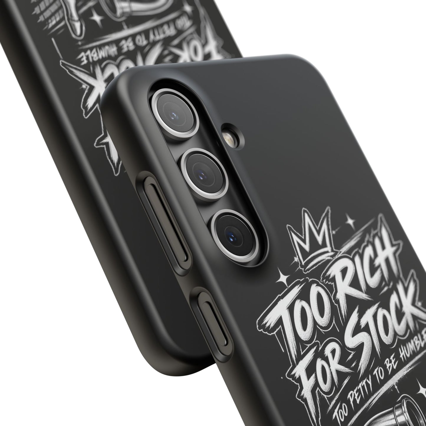 Phone Case — 'Too Rich For Stock' Graphic Snap Case