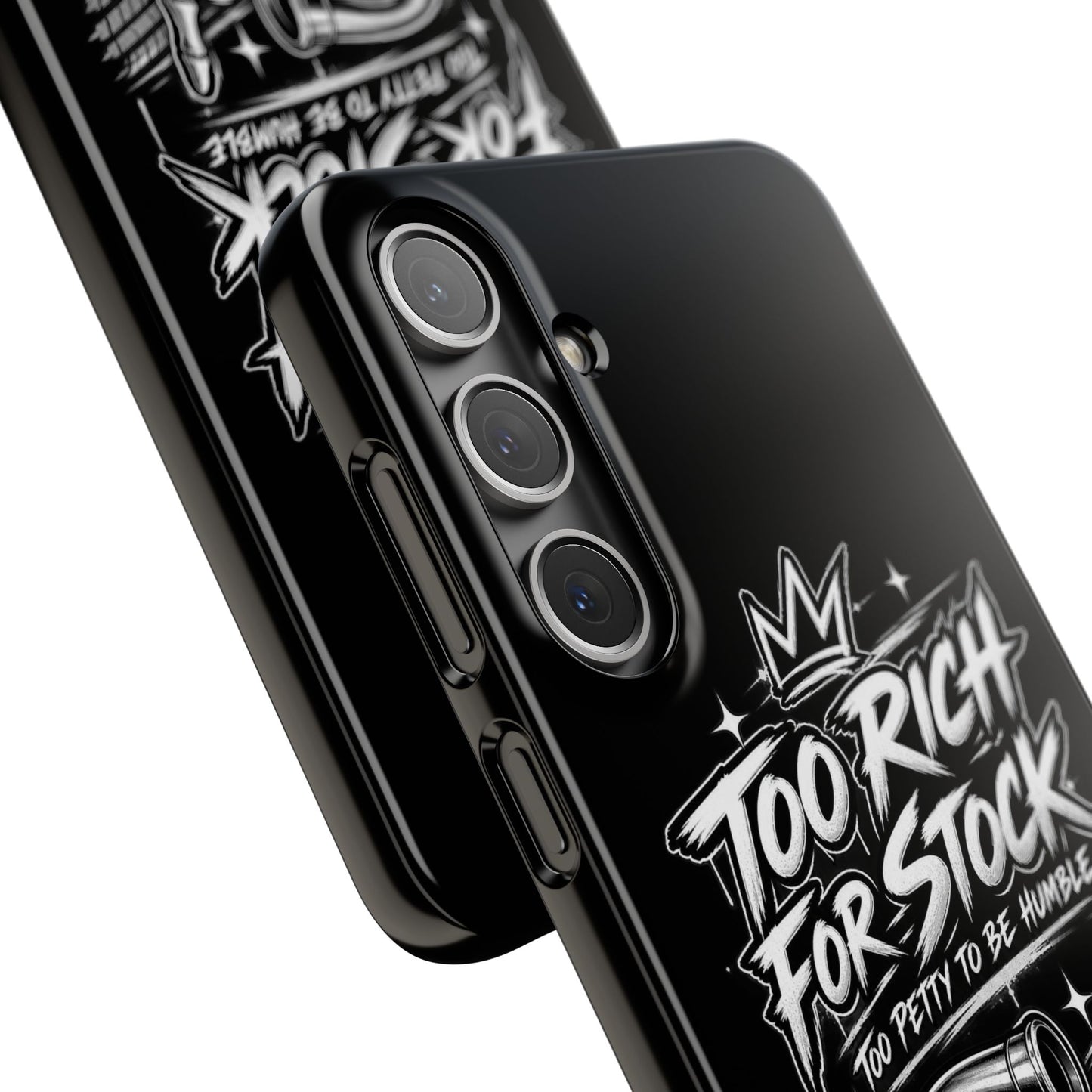 Phone Case — 'Too Rich For Stock' Graphic Snap Case
