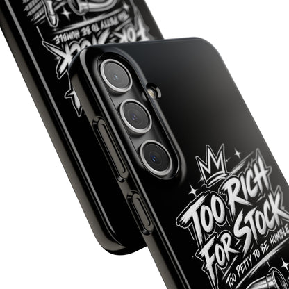 Phone Case — 'Too Rich For Stock' Graphic Snap Case