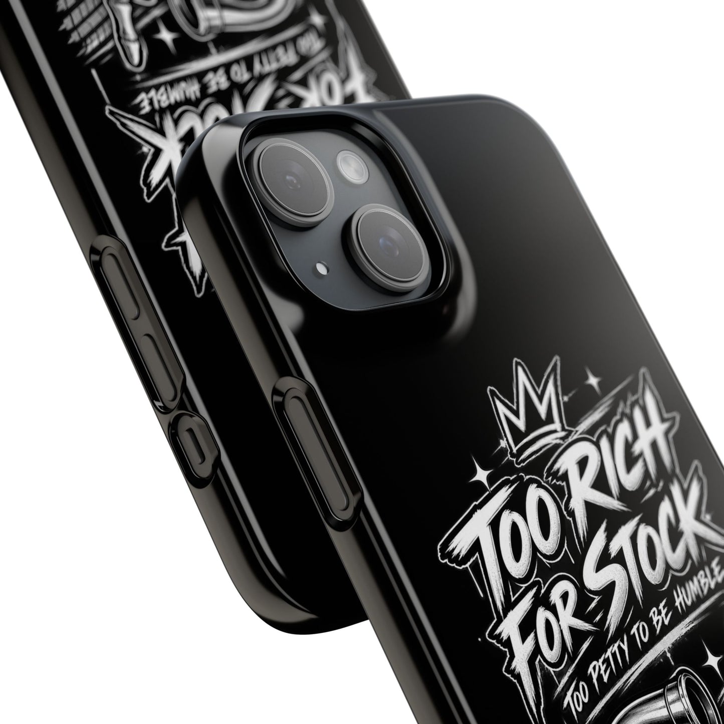 Phone Case — 'Too Rich For Stock' Graphic Snap Case