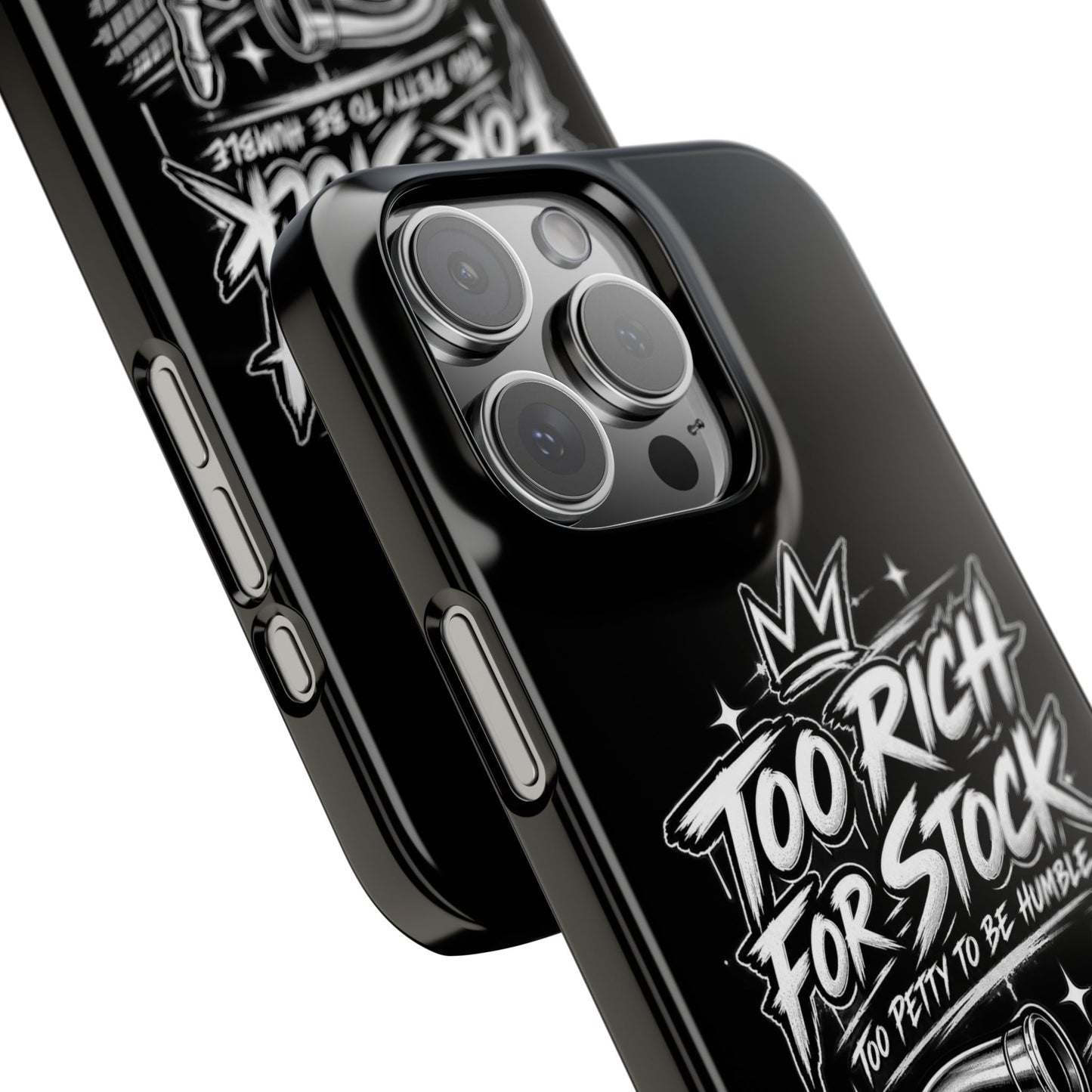 Phone Case — 'Too Rich For Stock' Graphic Snap Case
