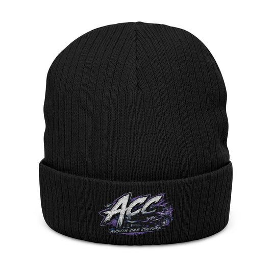 Embroidered 'Ace' Ribbed Knit Beanie – ACC Cuff Hat