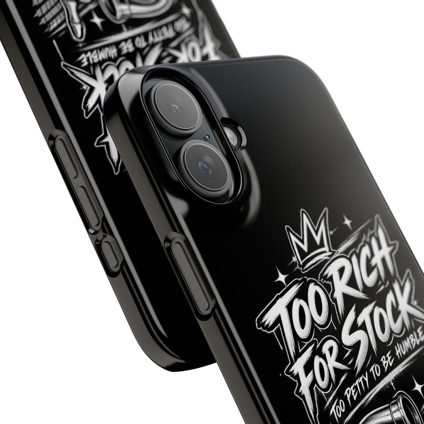 Phone Case — 'Too Rich For Stock' Graphic Snap Case