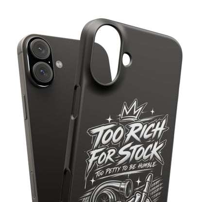 Phone Case — 'Too Rich For Stock' Graphic Snap Case