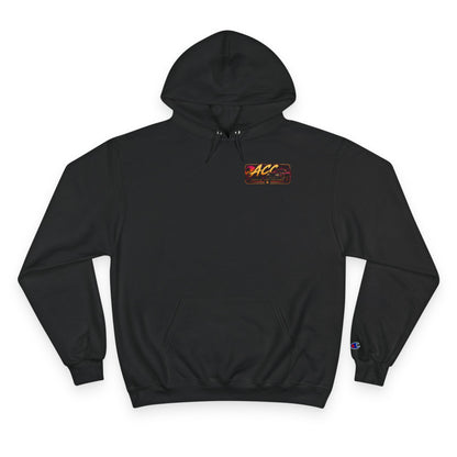 Champion Hoodie with Retro 'ACC' Sunset Graphic — Vintage Sports Pullover
