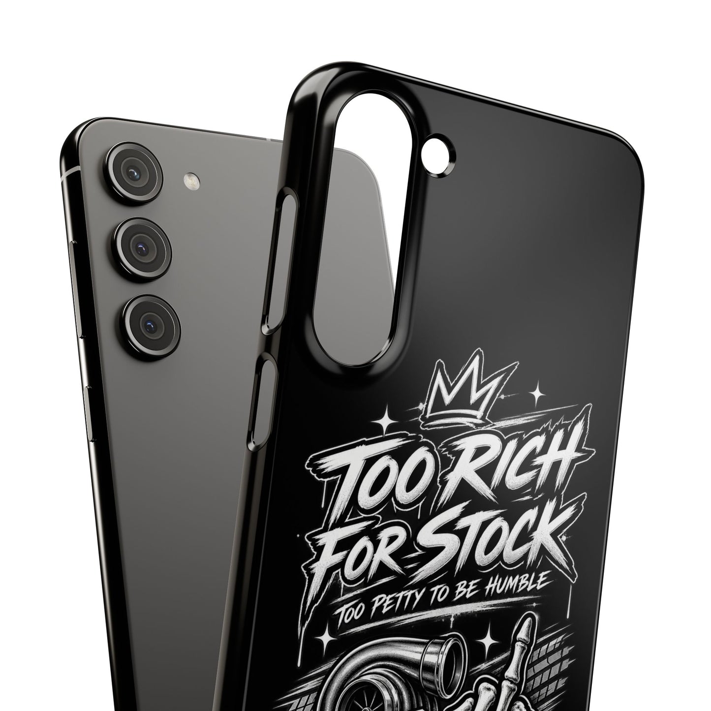 Phone Case — 'Too Rich For Stock' Graphic Snap Case