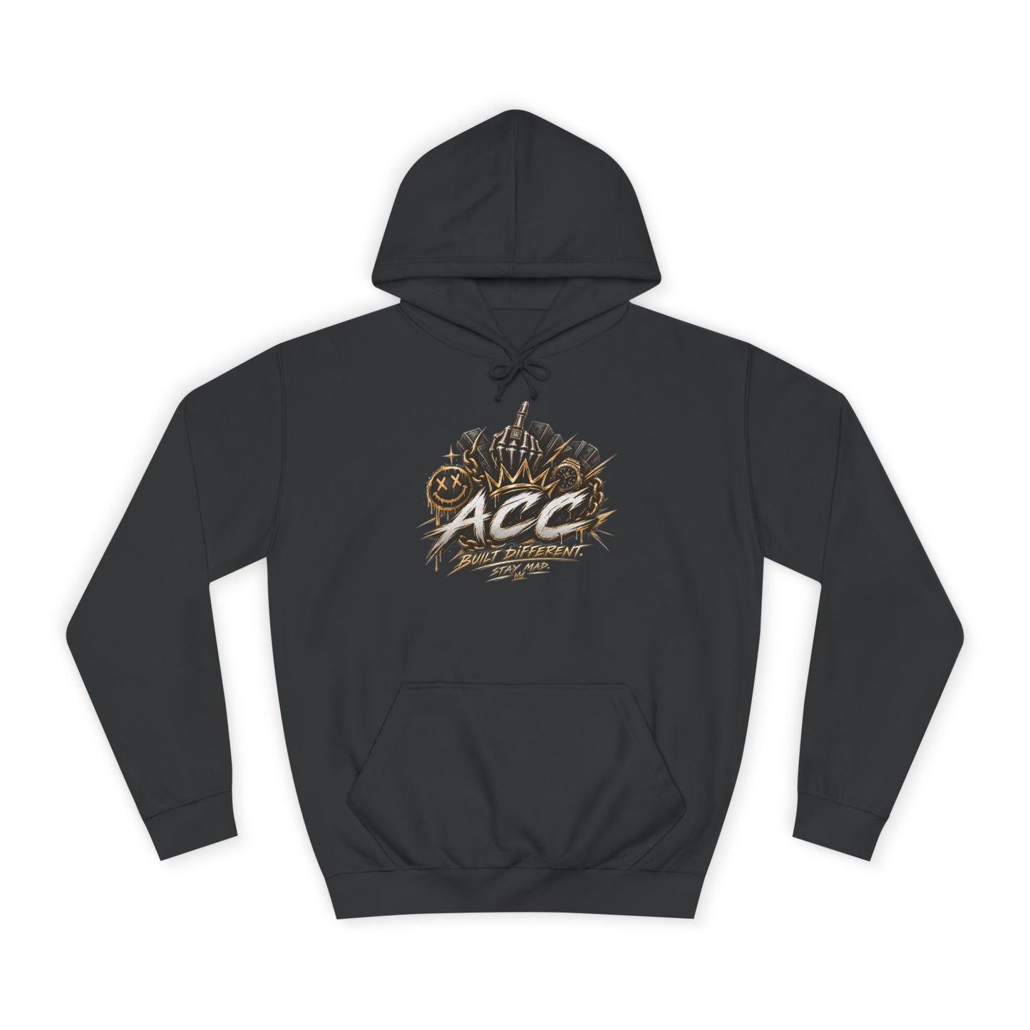 College Hoodie — 'ACC' Vintage Crown Graphic Hooded Sweatshirt
