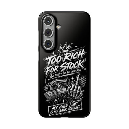 Phone Case — 'Too Rich For Stock' Graphic Snap Case